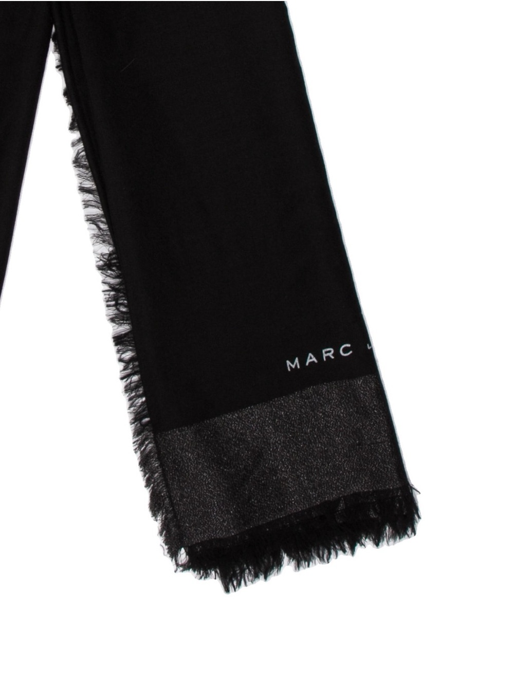Marc Jacobs Fringe Wool Cashmere Logo Scarf